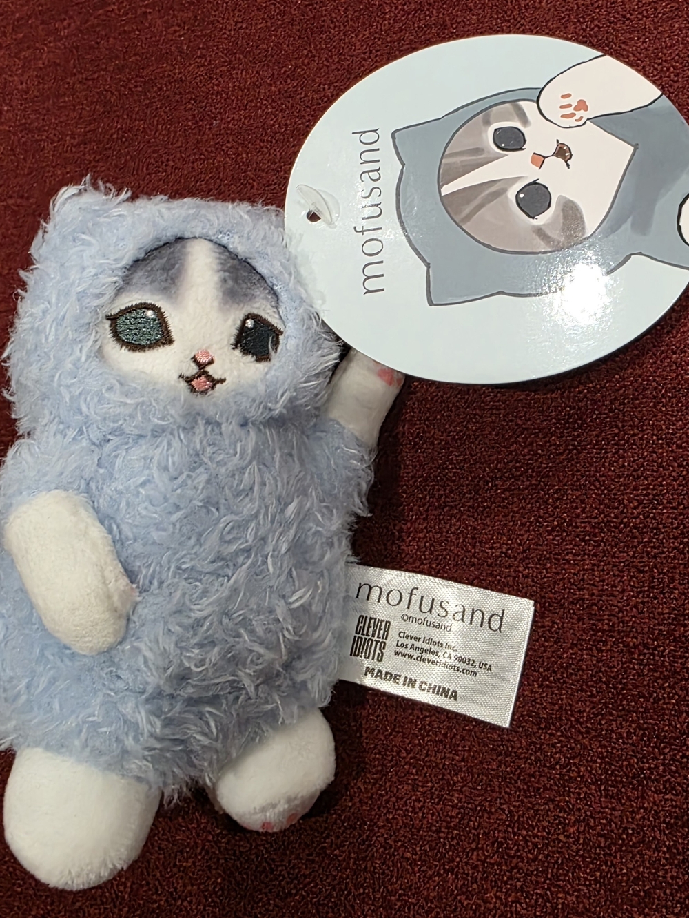 Mofusand Blue Plush Cat Stuffed Animal - Soft Huggable Toy